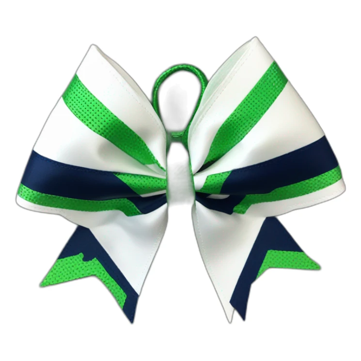 Maces cheerleading bow, white green navy blue sticker