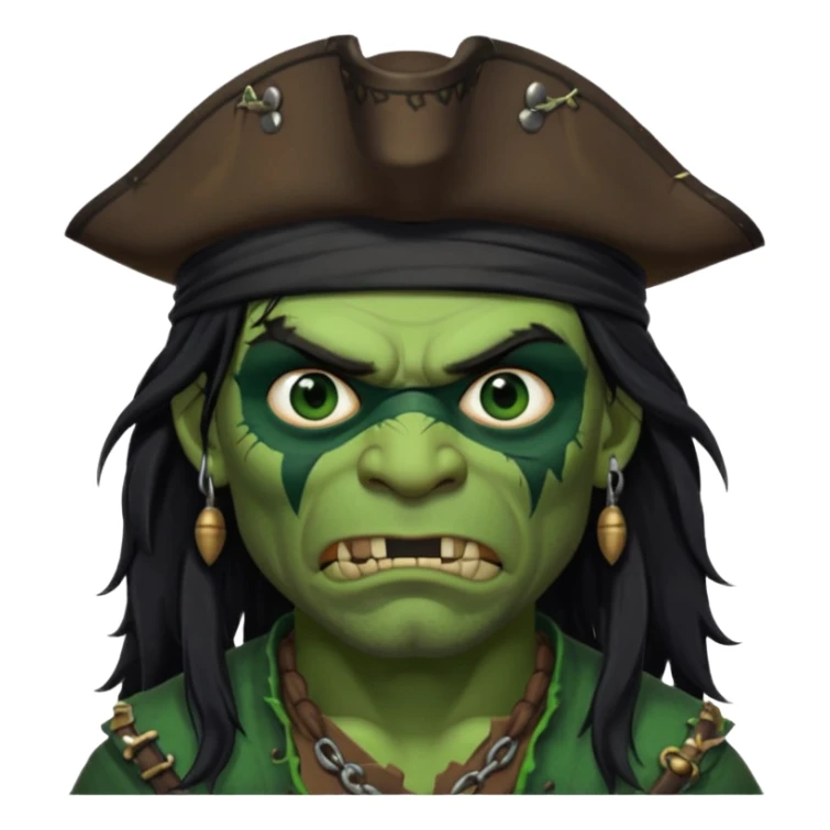 ork pirate man long hair sticker