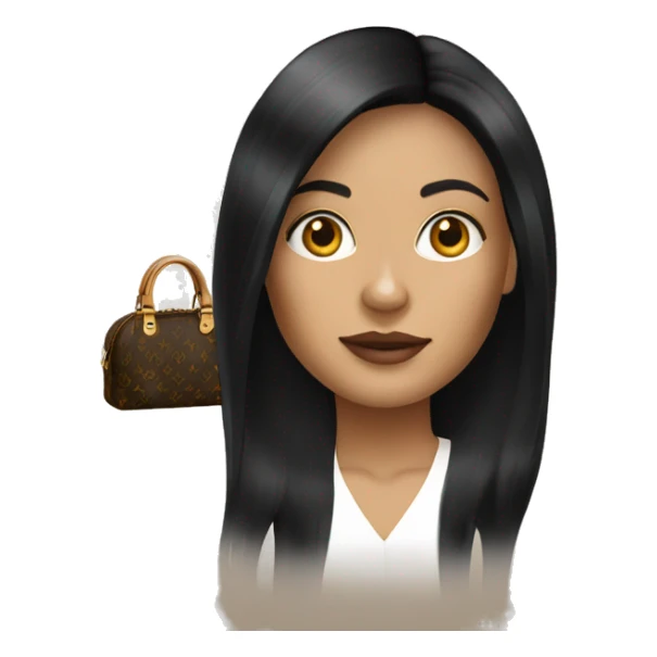Woman with long black hair Louis Vuitton bag  sticker
