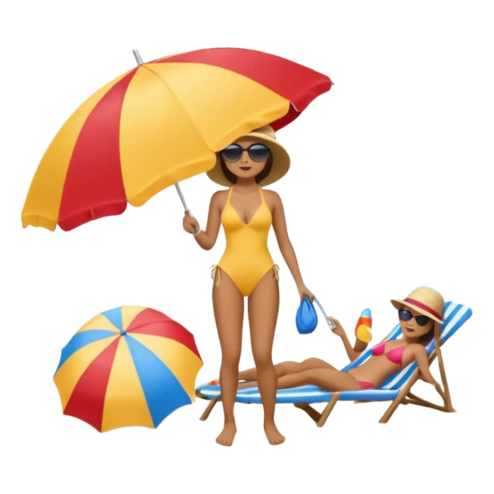 persona poniendo toldo sticker