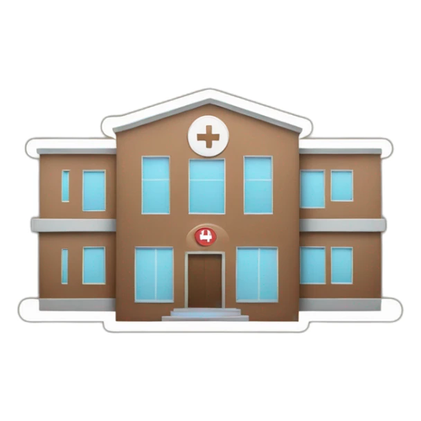 hospital brown sign sticker