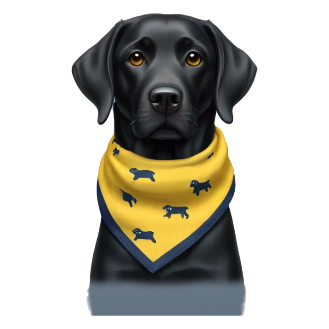 Black Labrador wearing Michigan color bandana sticker