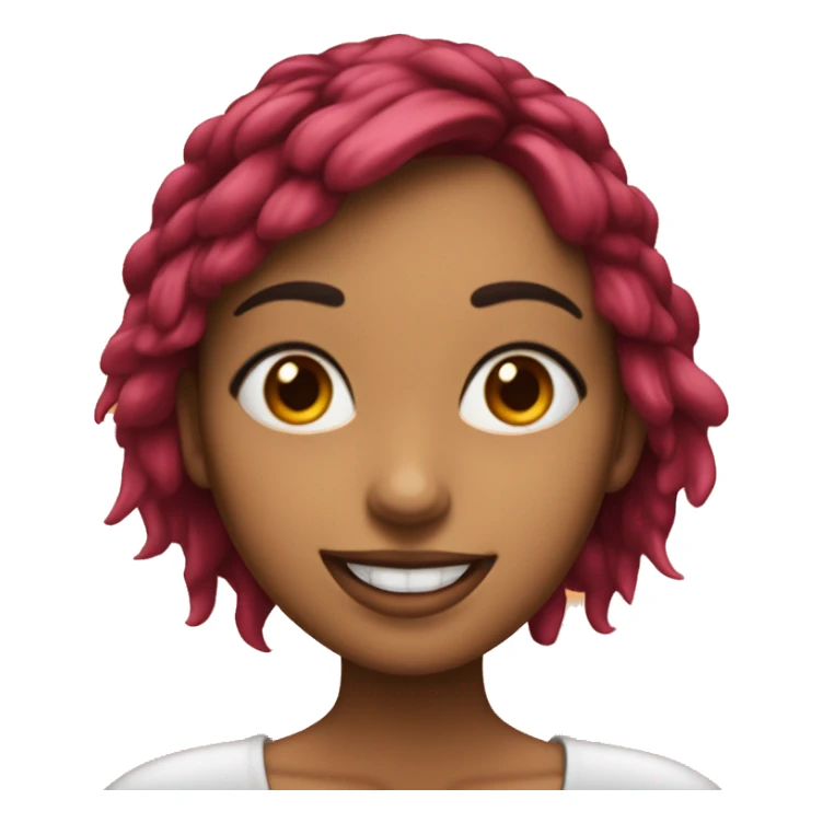 Chica con pestañas largas y cejas pintadas y labios rojos sonriendo  sticker