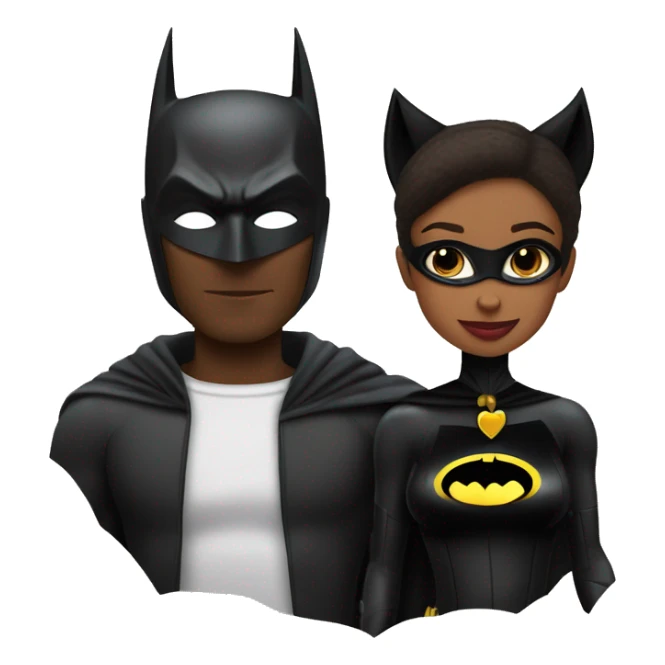 Batman and african american catwoman in love  sticker
