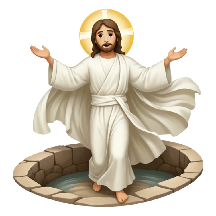 Jesus stepping out of the empty grave sticker