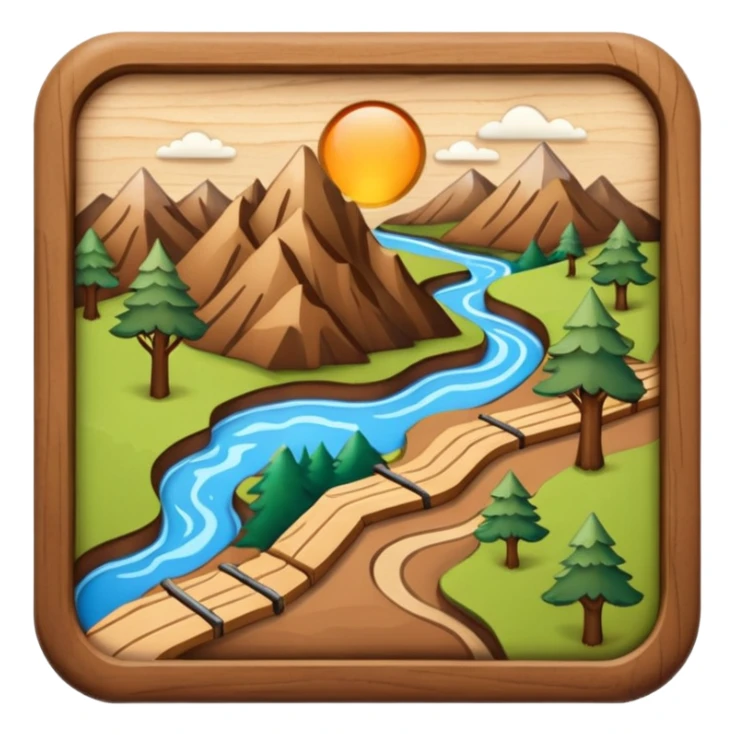 mini trail map board icon. sticker