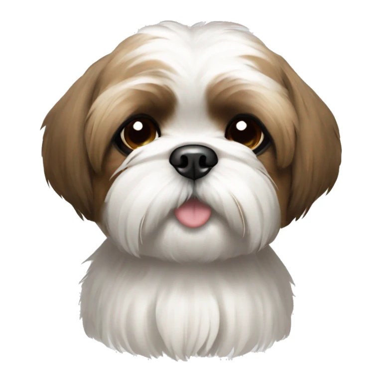 shih tzu with white fur and light brown spots and brown eyes sticker