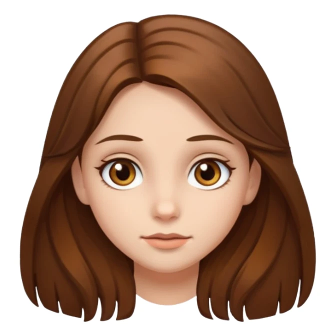 Girl with long brown hair and hazel eyes sticker