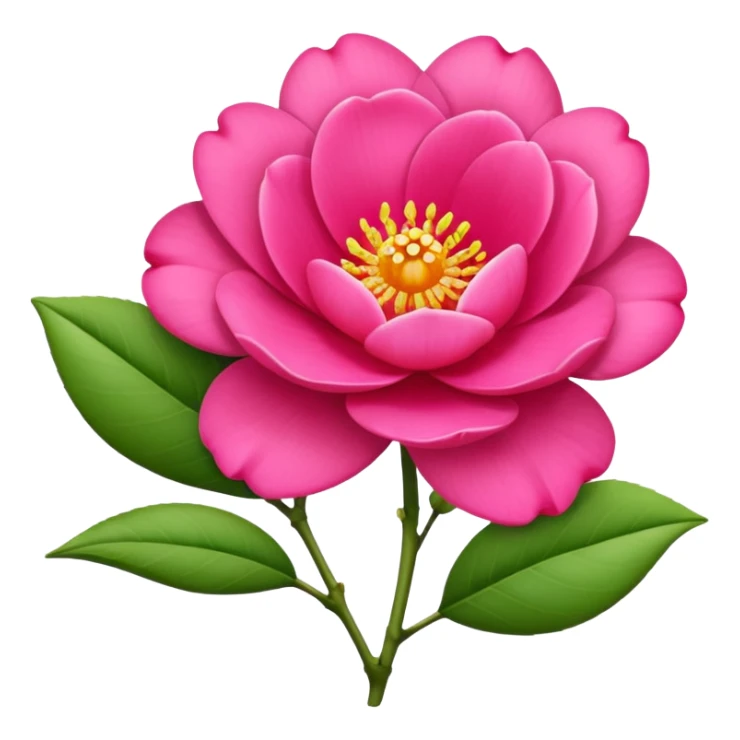 camélia flower with bud hot pink  sticker