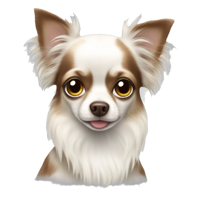 white-longhair-chihuahua- with Brown Merle coat sticker