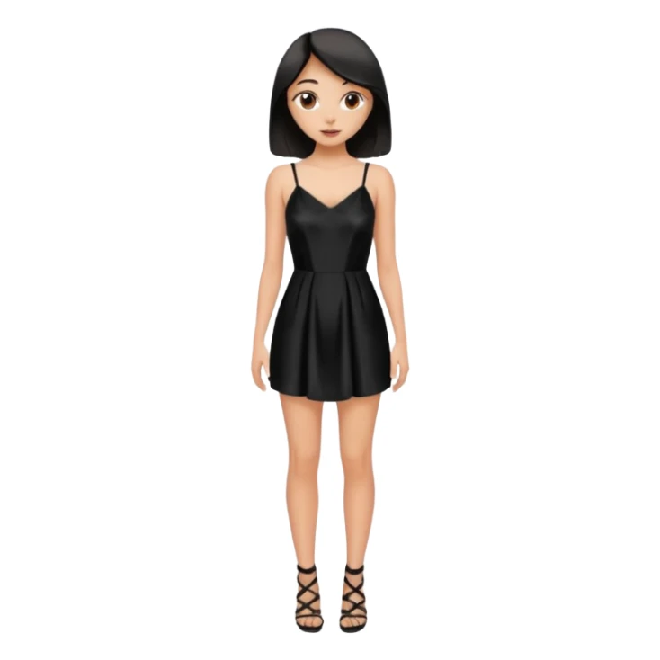 Strappy short black dress made of silk sticker