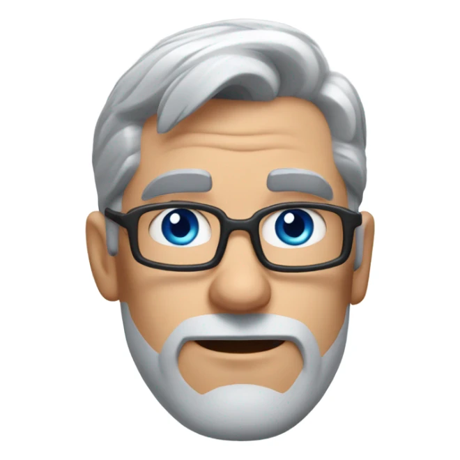 flying superman, blue eyes, grey hair, Pixar style sticker