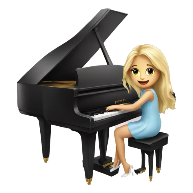 A beautiful blond girl playing piano  sticker
