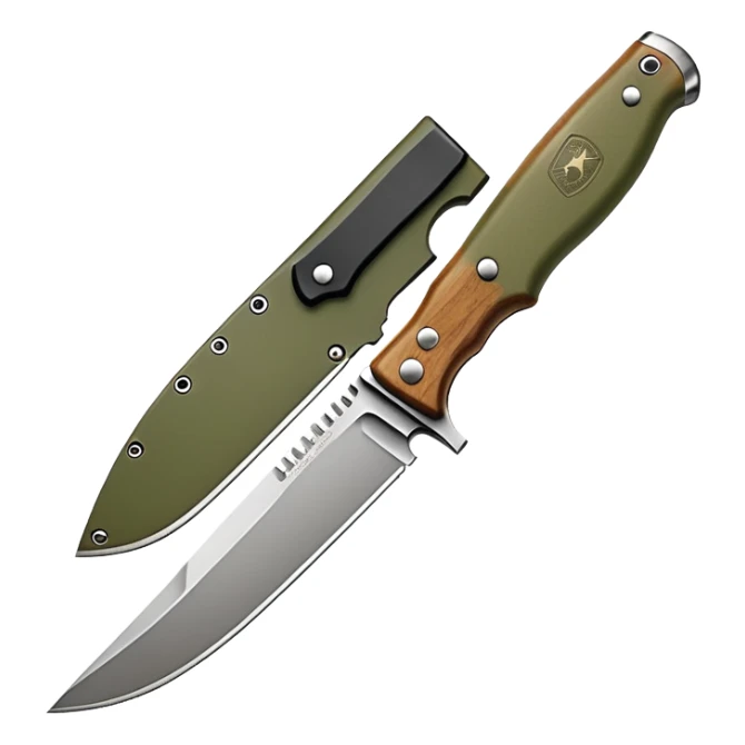 tactical bushcraft knife in NATO olive green sticker