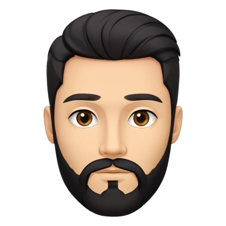 Man with sexy black hairstyle and beard. Skinny face with cheekbones sticker