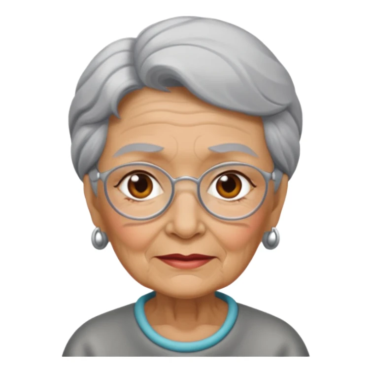 gray metal painted grandma face included sticker