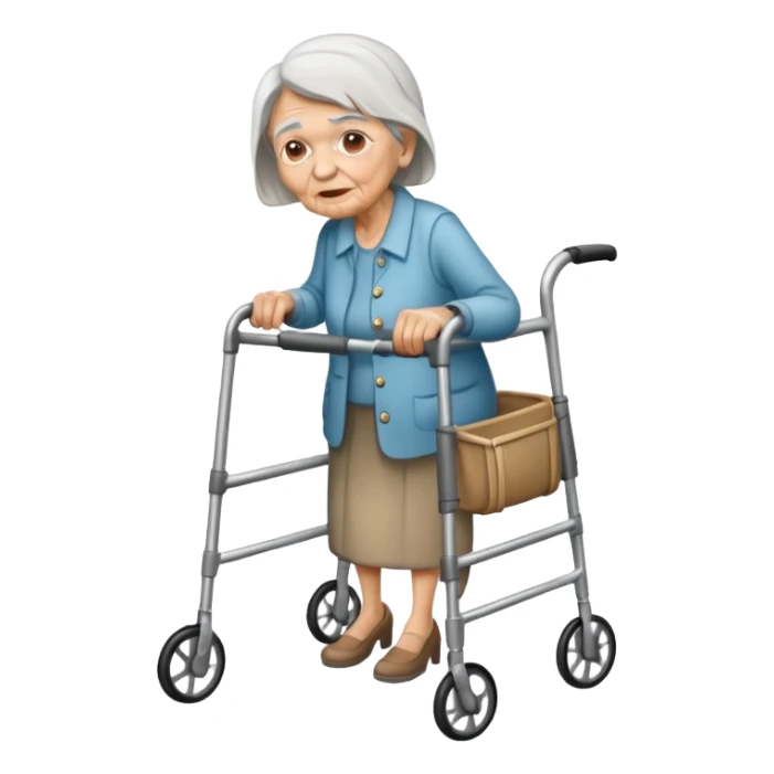 Old woman with walker  sticker