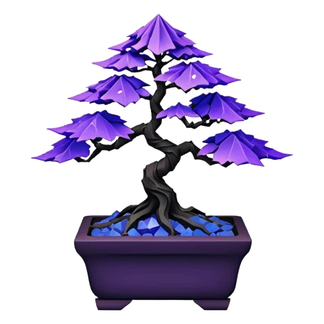  Rustic shiny crystal black-purple fiber optic lights  maple cobalt tiny bonsai origami  sticker