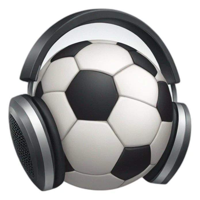 soccer ball with headphones sticker
