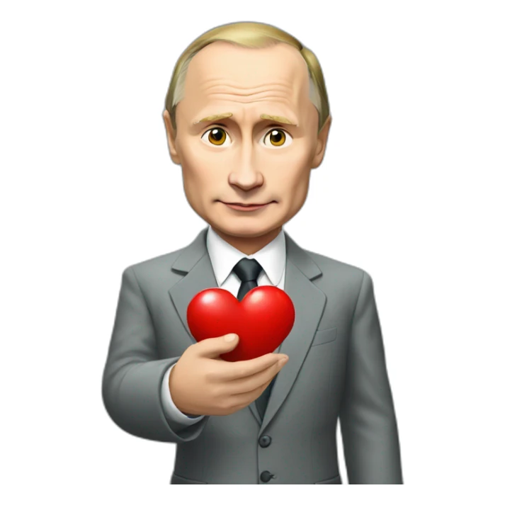 Vladimir Putin holds a heart in his hand sticker