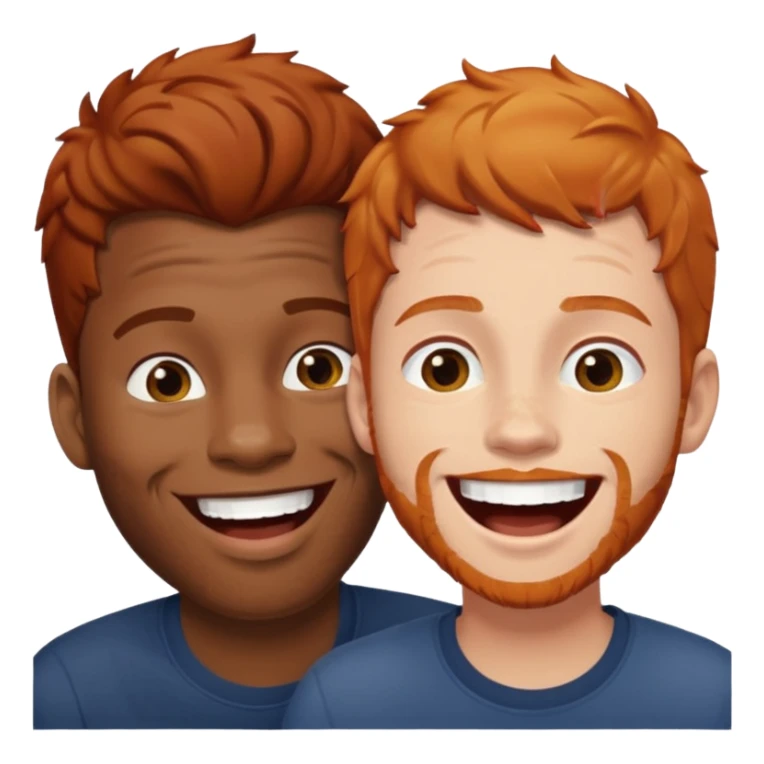 two Black men with ginger hair, laughing together sticker