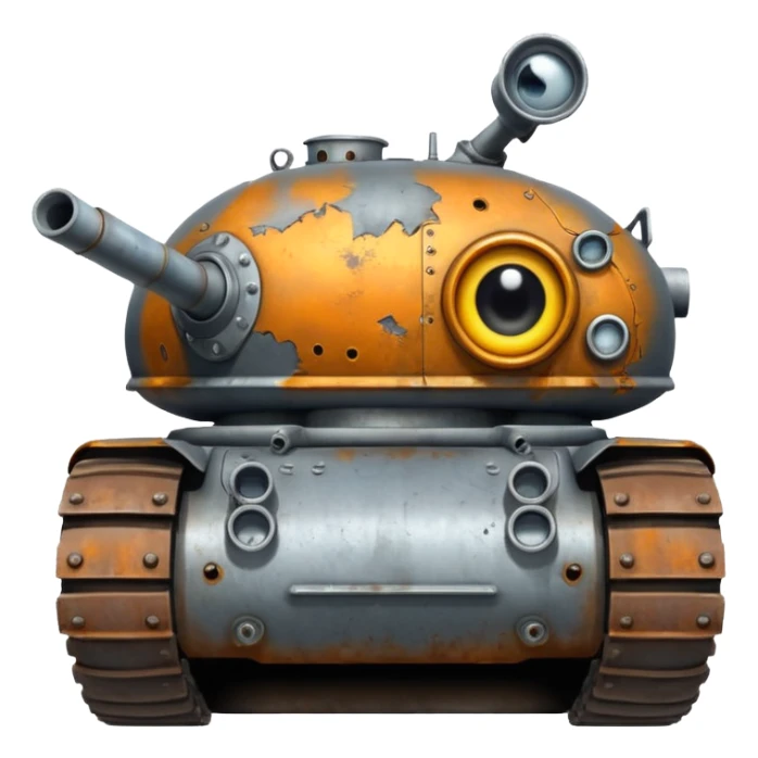 tank that has an eye and a mouth  sticker