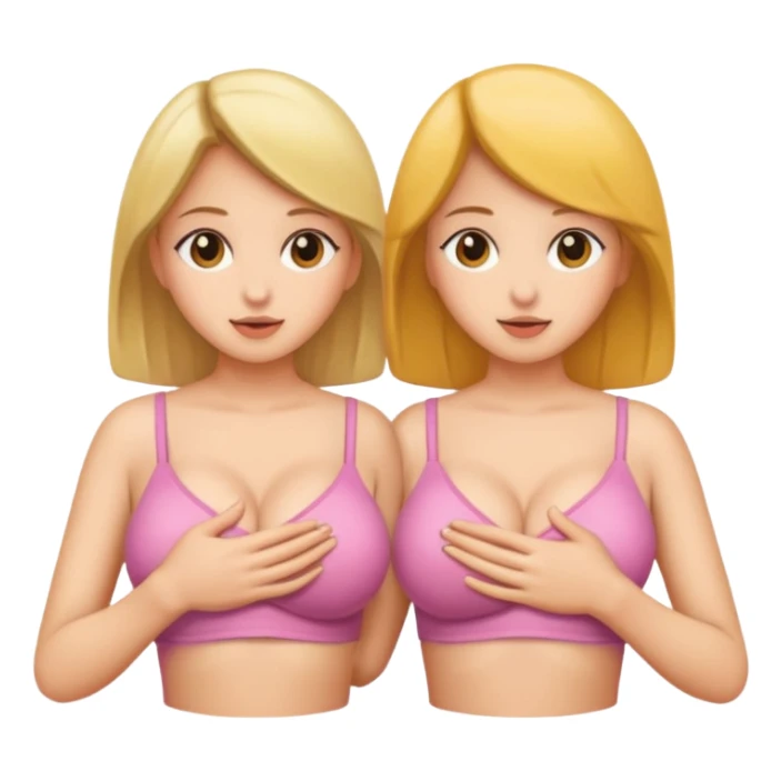Two young girls showing their breasts sticker