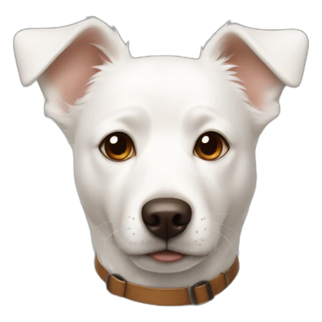 White dog with a brown spot on his eyes and both ears  sticker