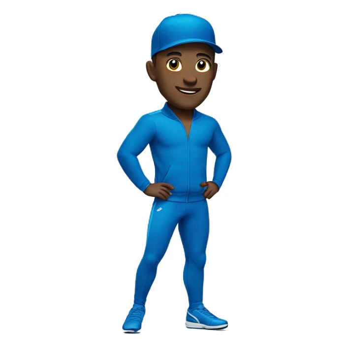 sport man in blue sport suit sticker