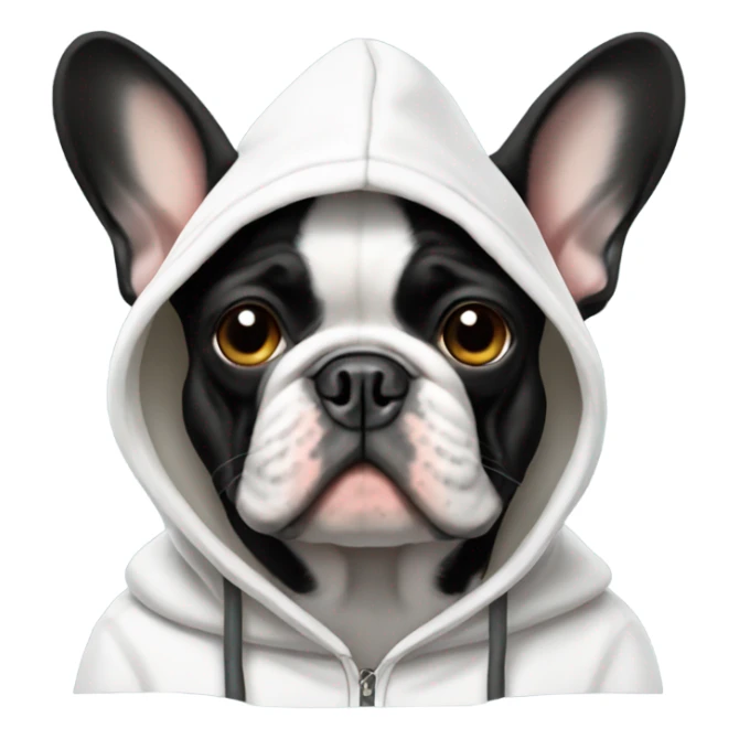 French bulldog wearing hoodie sticker