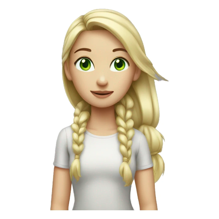 Girl with green eyes and light hair with ponytail  sticker