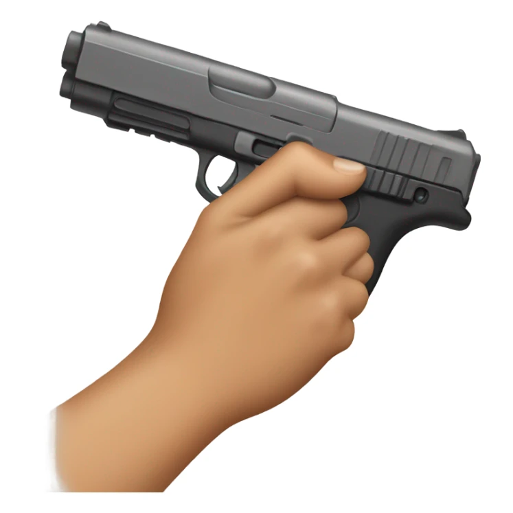 Tan girl hand with holding a gun sticker