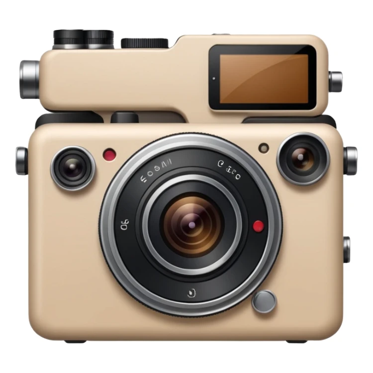 Appareil photo beige  moderne  sticker