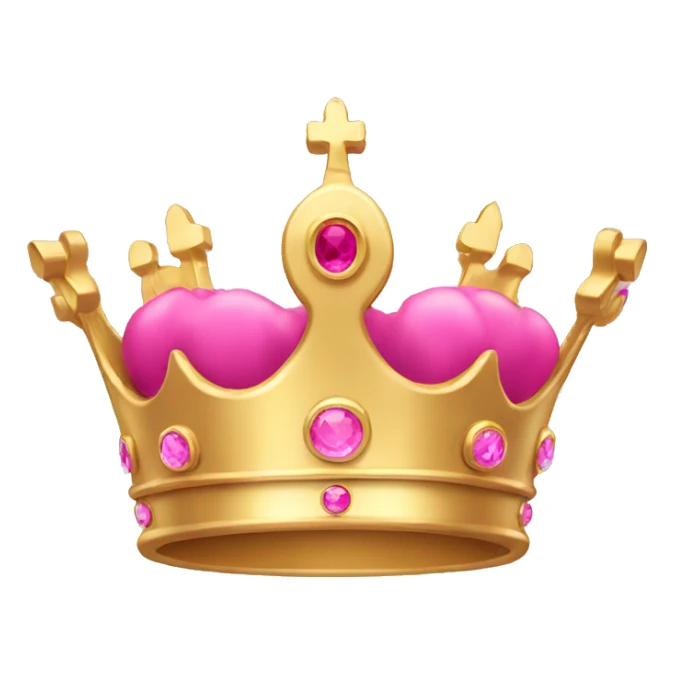 Gold crown with pink jewel sticker