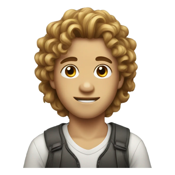 Boy with th hair long and curly sticker