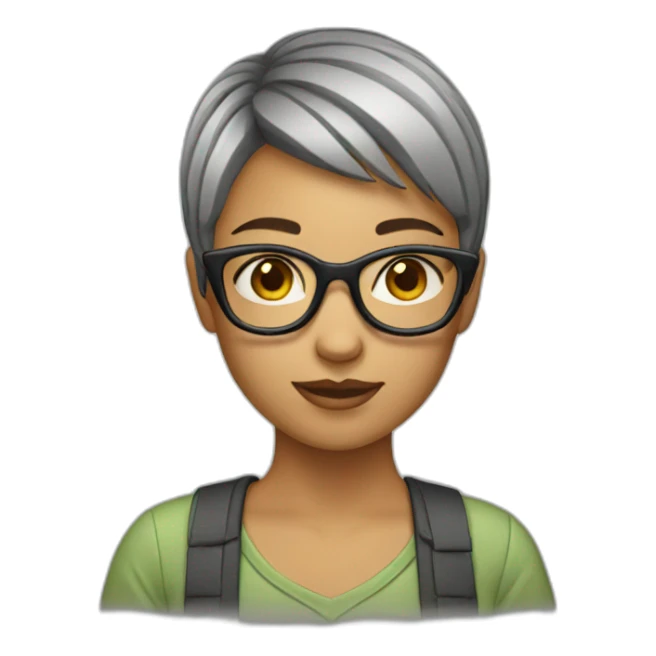 Girl-with-short-hair-with-glasses sticker