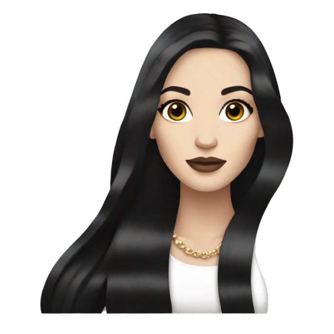 Chanel makeup white girl with long black hair  sticker