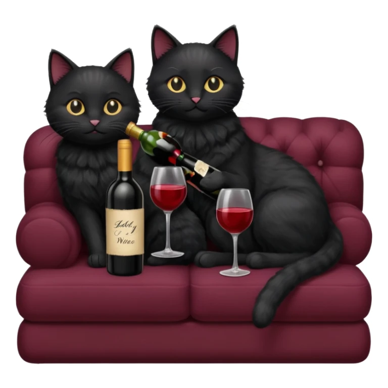black cats On A Couch With Wine sticker