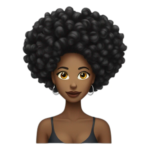 Beautiful Black women long kinky hair sticker