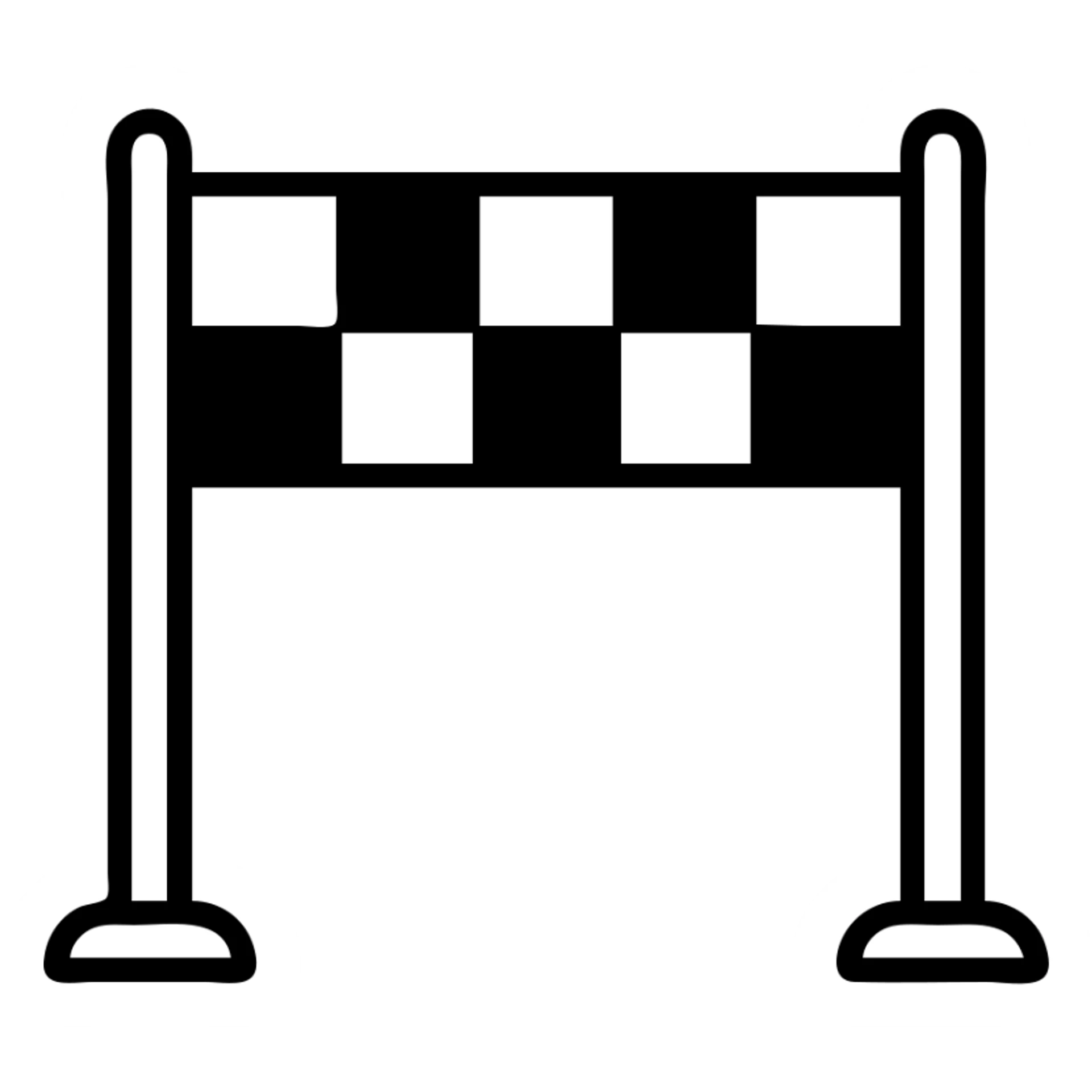 outlined icon of a finish line banner, minimal, for module completion sticker