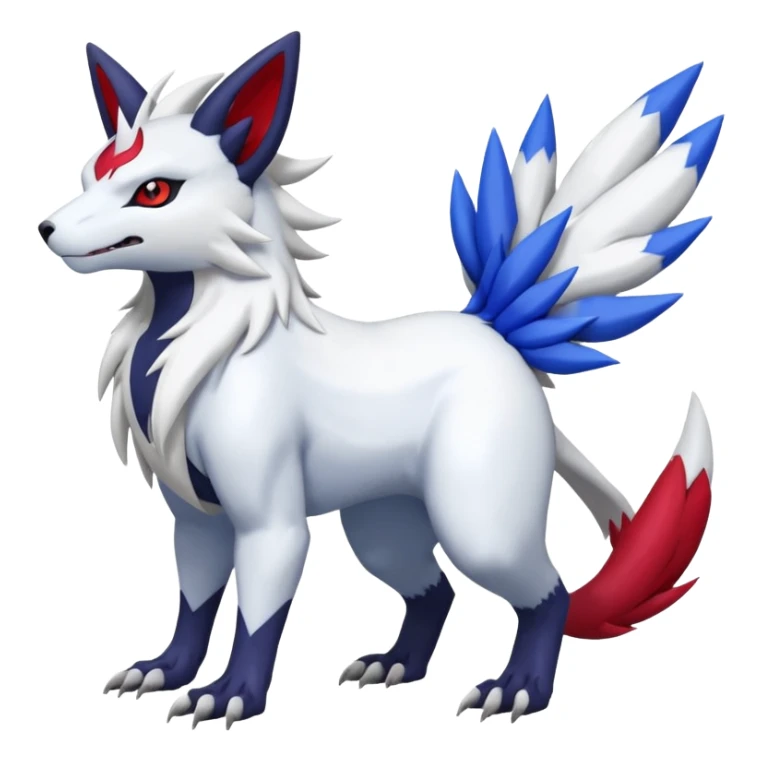 Garurumon-Zangoose-Renamon-Absol-fusion-hybrid-creature (full body) sticker