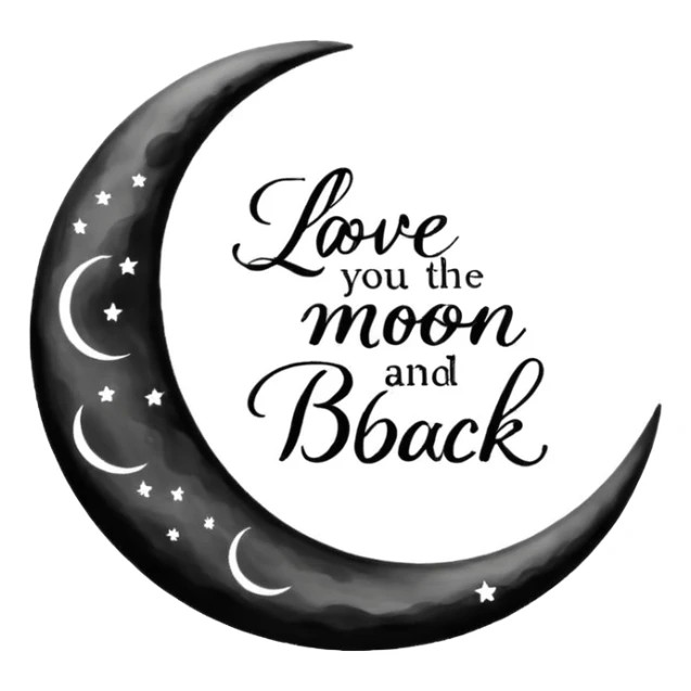 "I love you to the moon and back" words?
 sticker