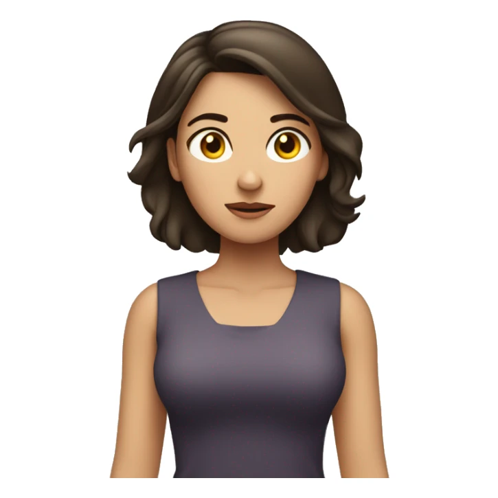 Brunette girl shrugging shoulders sticker