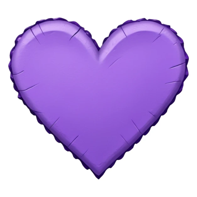Hand-drawn paper with a purple heart outline sticker
