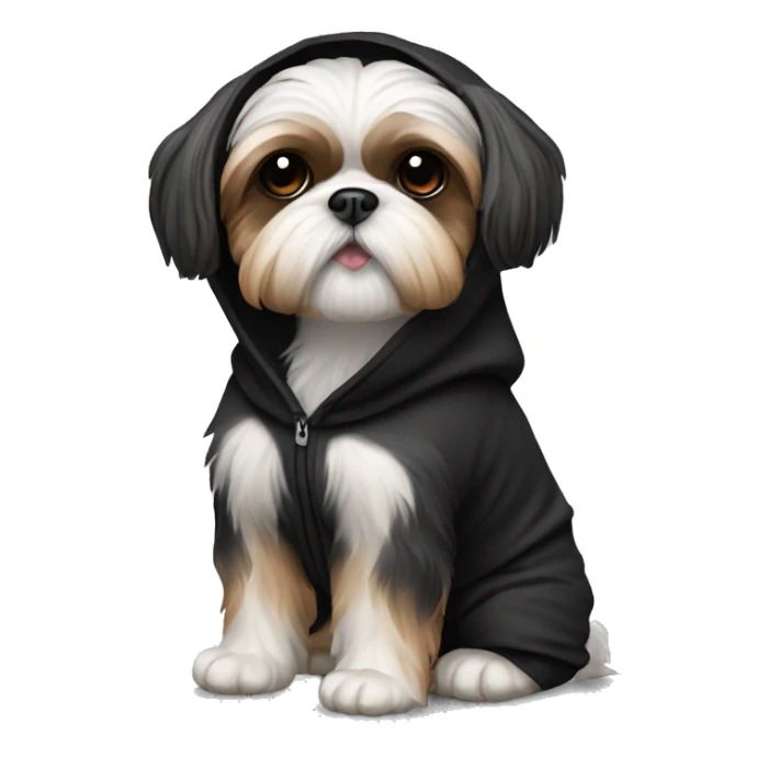 Shih tzu in black hoodie sticker