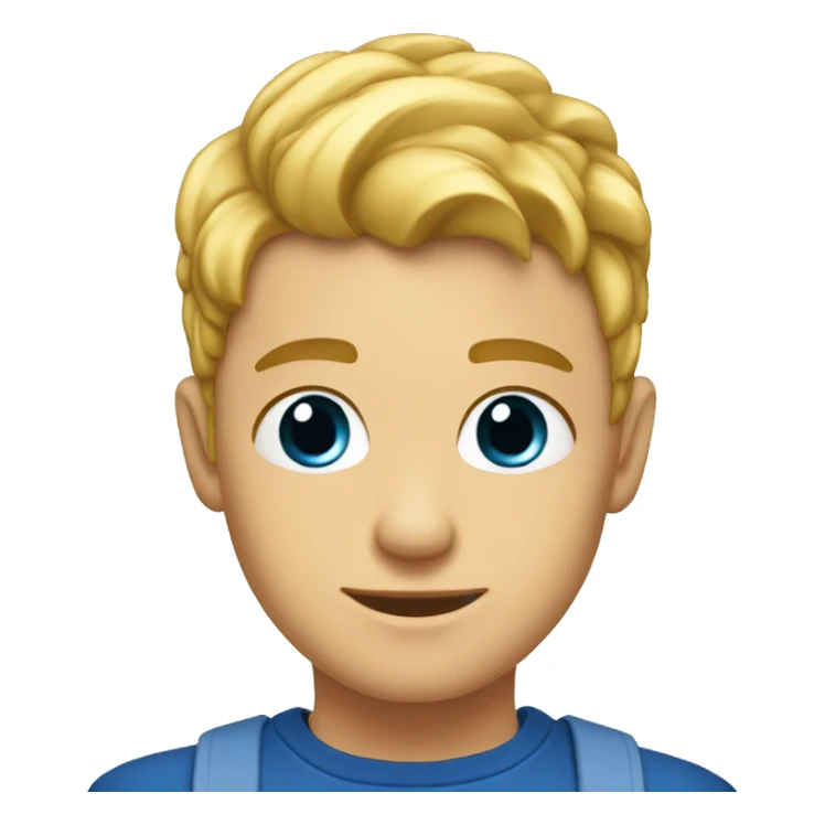 Garçon blond yeux bleu coiffé buzcut sticker