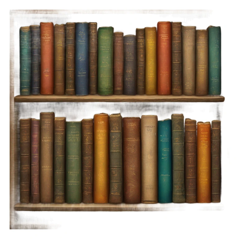 Cozy bookshelf with vintage books sticker