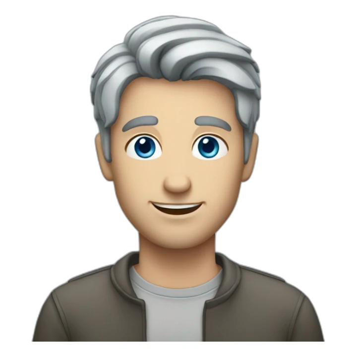 Blue eyed man with dark gray hair  sticker