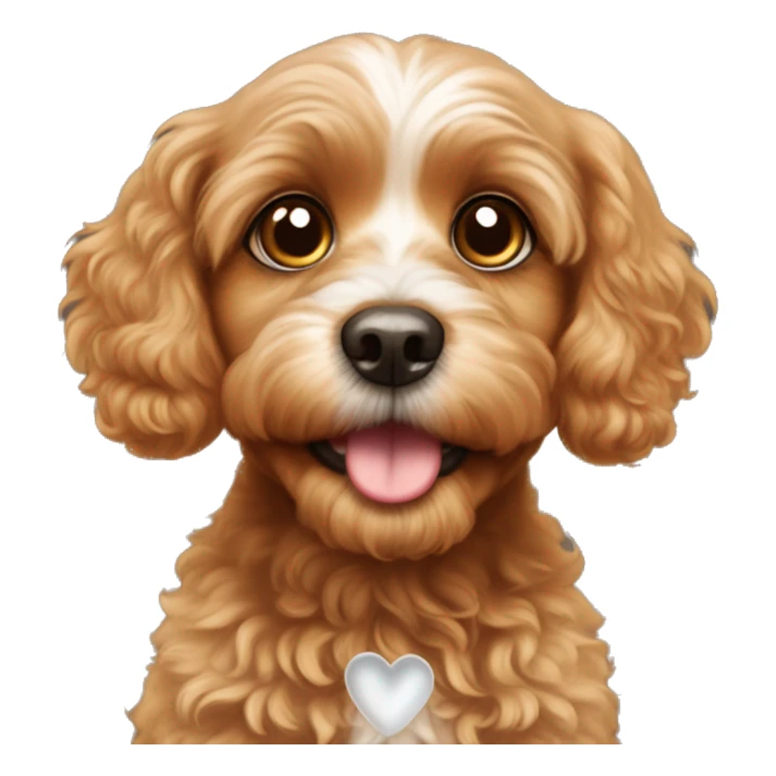 Cavapoo looking up with big, heart-melting eyes. Maybe add sparkles and tiny hearts around the eyes  sticker