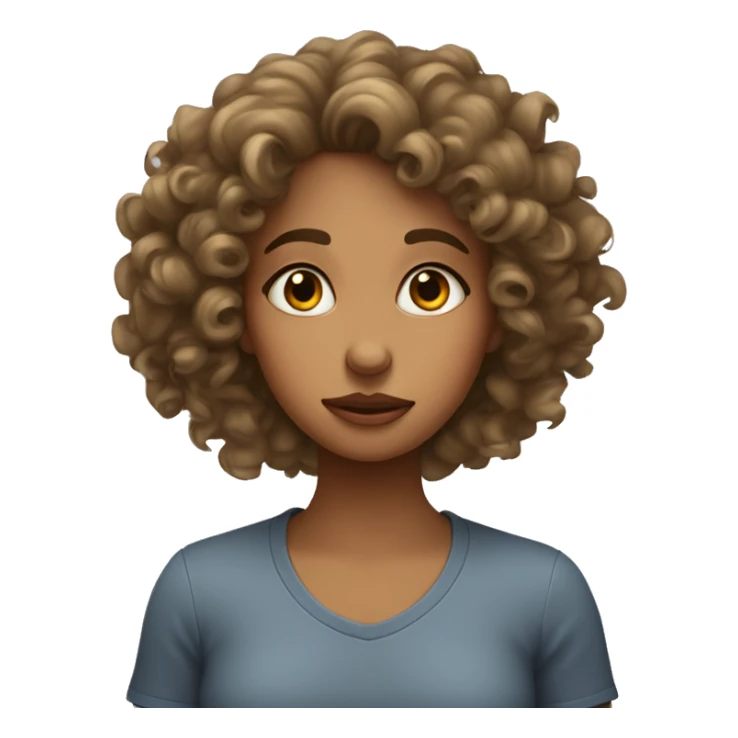 girl with curly hair tan girl rolling her eyes sticker